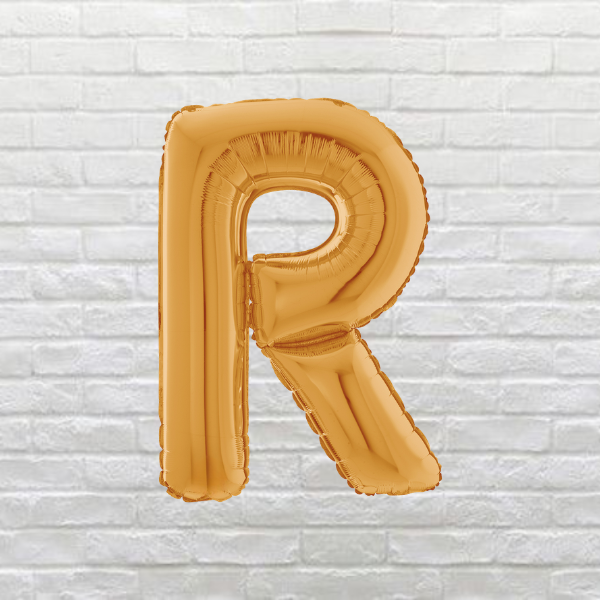 Gold Letter R Balloon