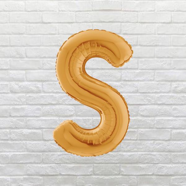 Gold Letter S Balloon