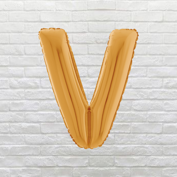 Gold Letter V Balloon
