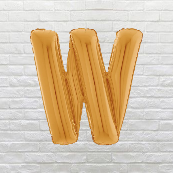 Gold Letter W Balloon