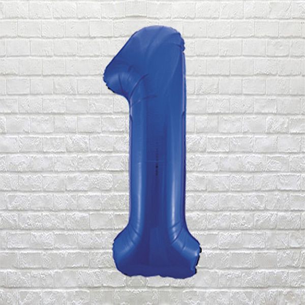 blue birthday number 1