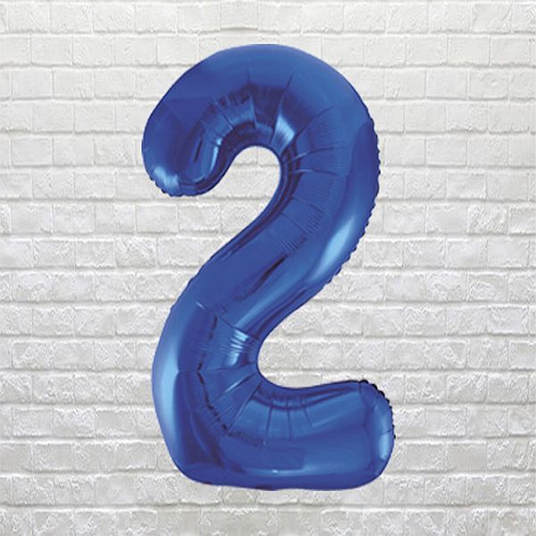 blue birthday number 2