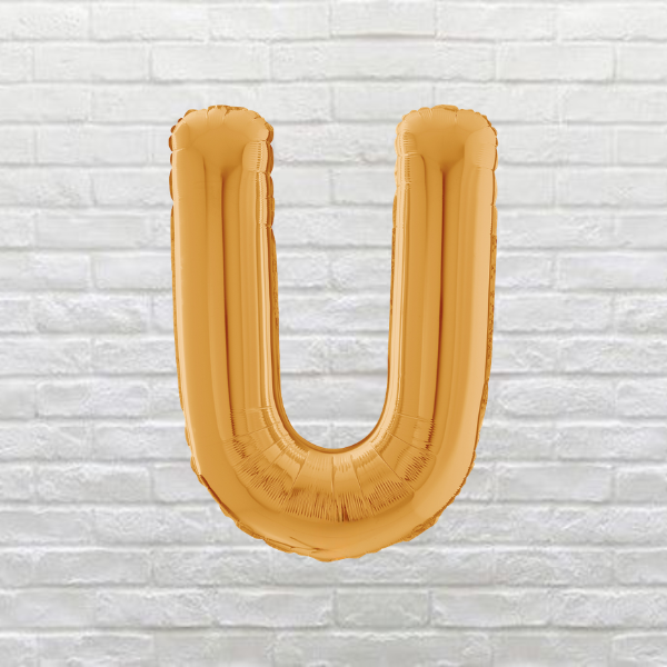 Gold Letter U Balloon