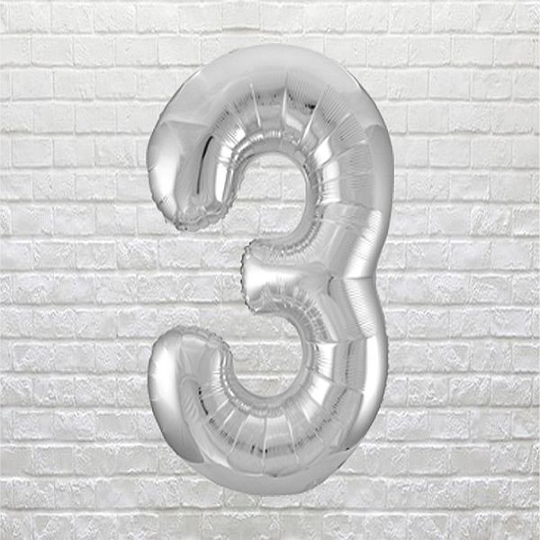 Silver Birthday Number 3