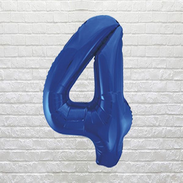 blue birthday number 4