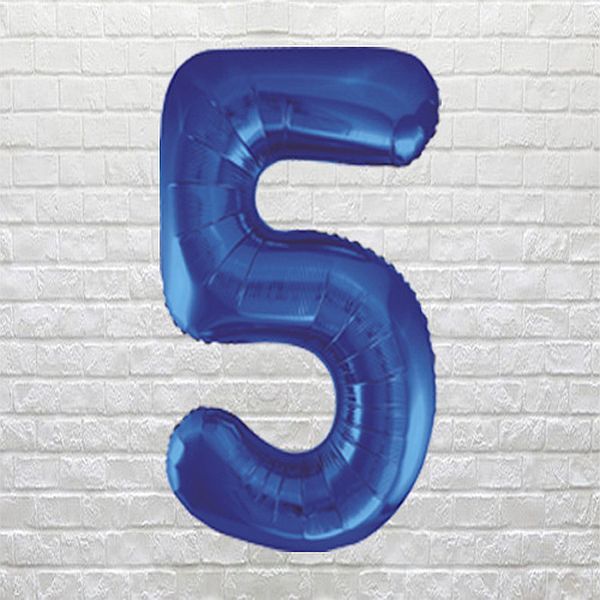 blue birthday number 5