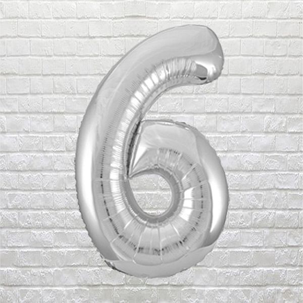 Silver Birthday Number 6