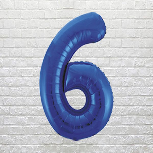blue birthday number 6
