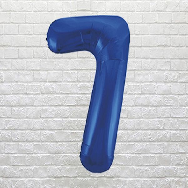 blue birthday number 7