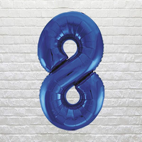 blue birthday number 8