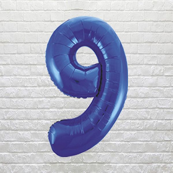blue birthday number 9