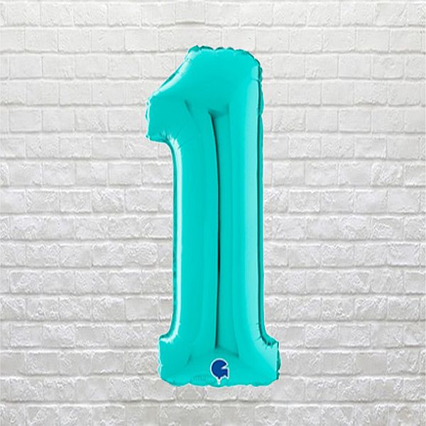 teal birthday number 1