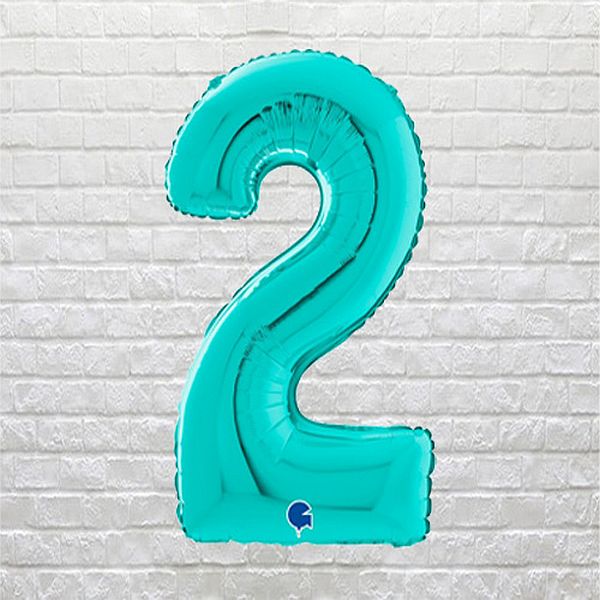 teal birthday number 2