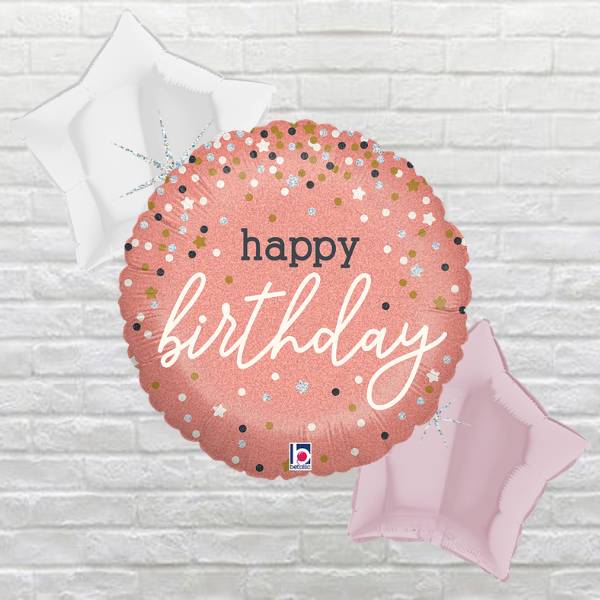 Rose Gold Birthday Balloon Bouquet