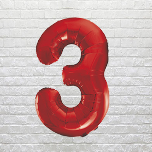 Red Birthday Number 3