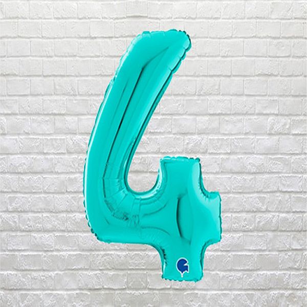 teal birthday number 4