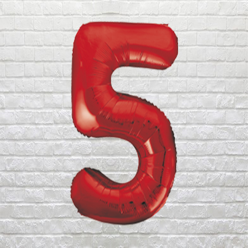 Red Birthday Number 5