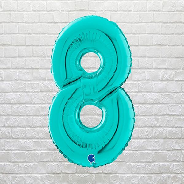 teal birthday number 8