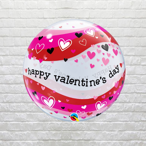Heart Waves Valentine Bubble