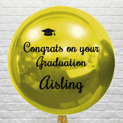 Gold Personalised Graduation Globe Balloon