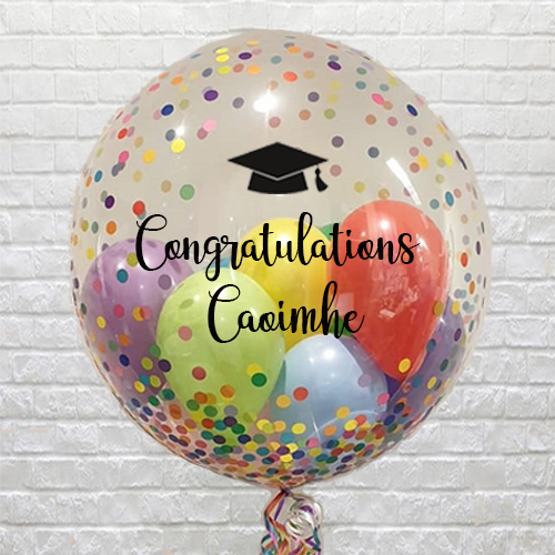 personalised multi confetti mini balloons bubble - grad