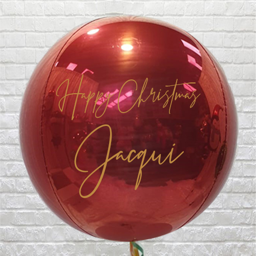 personalised red orbz balloon