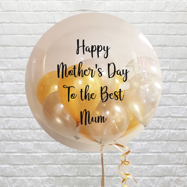 gold and white mini bubble balloon