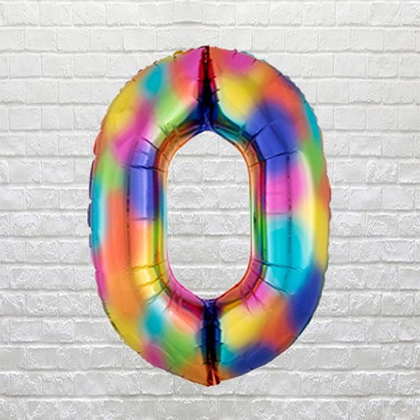 Rainbow Birthday Number 0