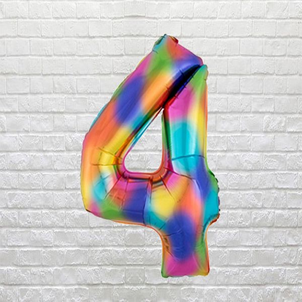 Rainbow Birthday Number 4