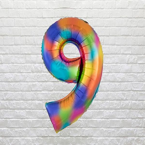 Rainbow Birthday Number 9