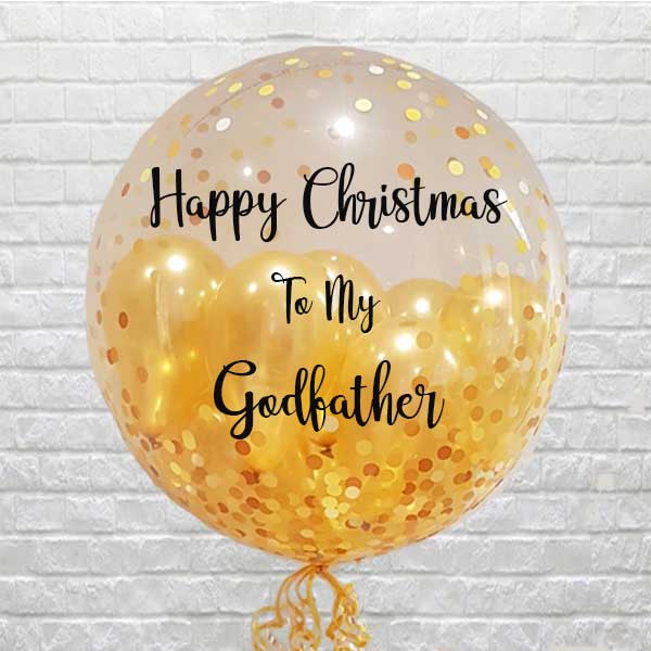 personalised christmas gold confetti mini bubble
