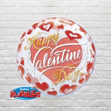 Red Hearts Valentine Bubble