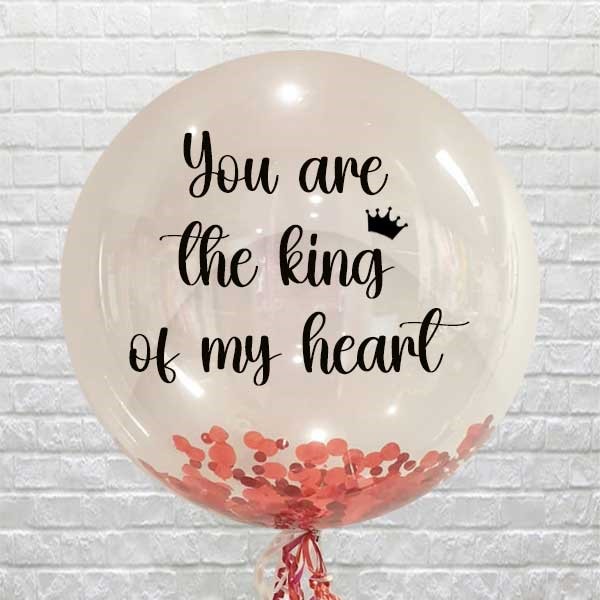 Personalised Red Confetti Bubble Balloon