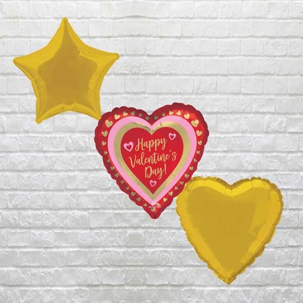 Golden Hearts Valentine Bouquet