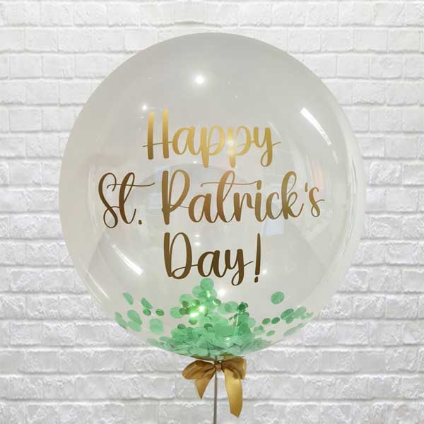 Personalised Green Confetti Bubble Balloon