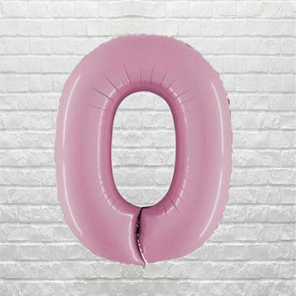 Pastel Pink Birthday Number 0