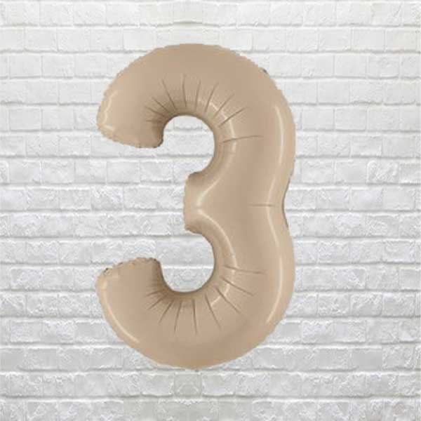 Satin Cream Birthday Number 3