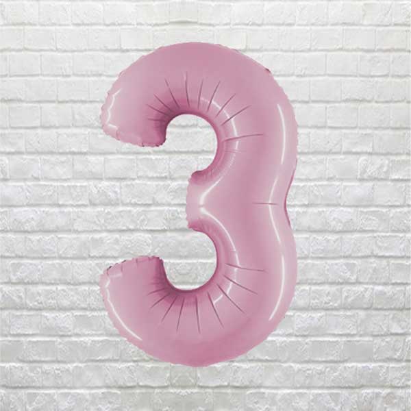 Pastel Pink Birthday Number 3
