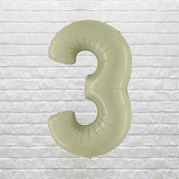 Olive Green Birthday Number 3