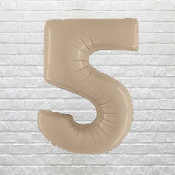 Satin Cream Birthday Number 5