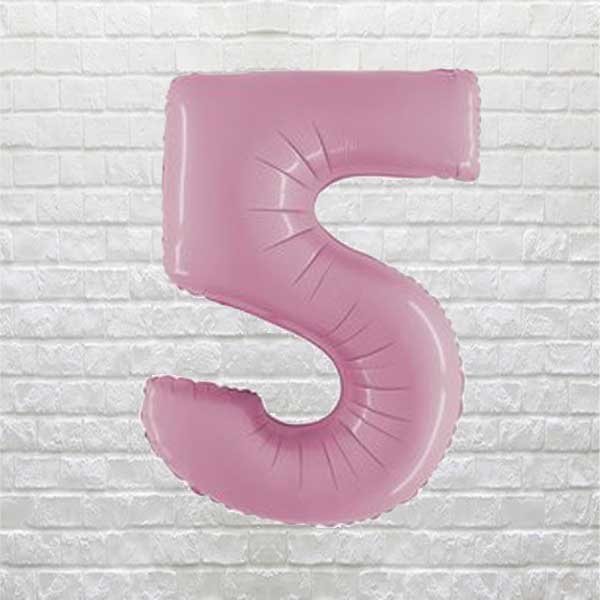 Pastel Pink Birthday Number 5