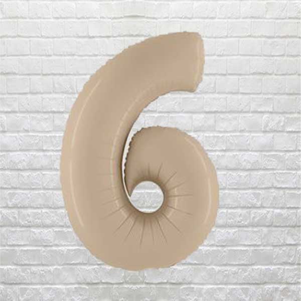 Satin Cream Birthday Number 6