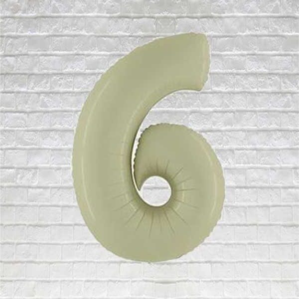 Olive Green Birthday Number 6