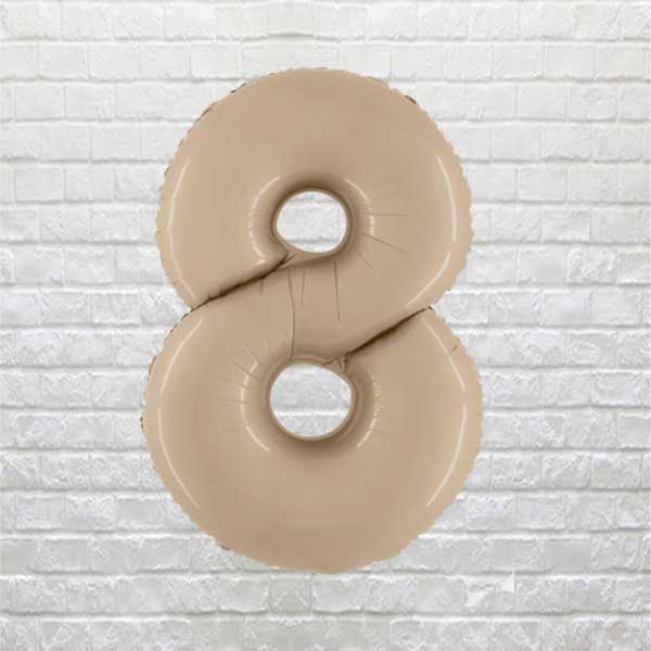 Satin Cream Birthday Number 8