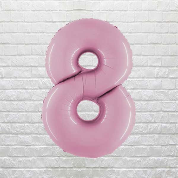 Pastel Pink Birthday Number 8