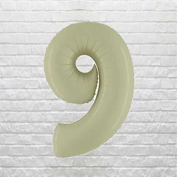 Olive Green Birthday Number 9