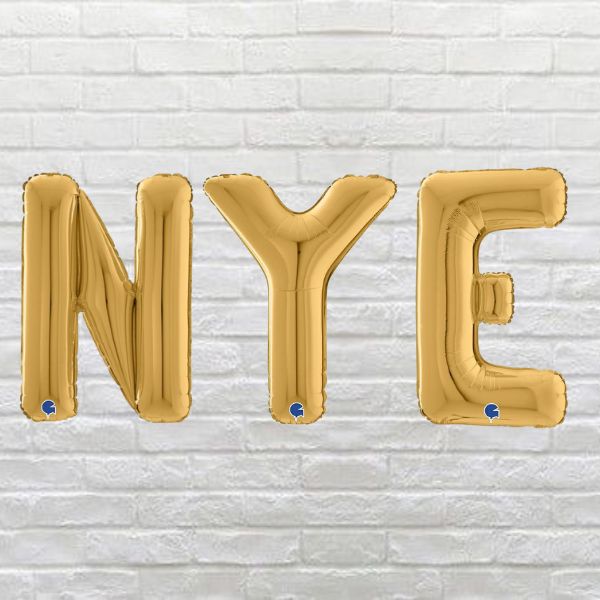 Gold NYE Letter Balloons