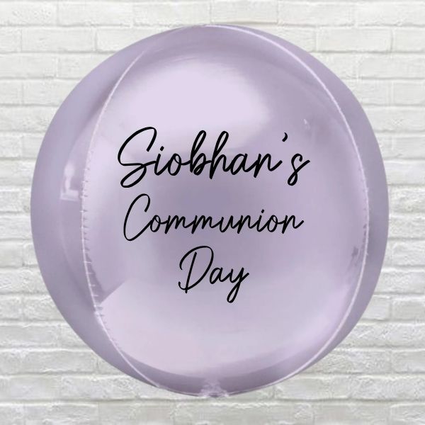 Lilac Personalised Communion Globe