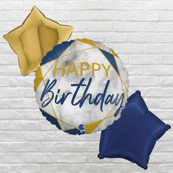 Happy Birthday Blue Marble Bouquet