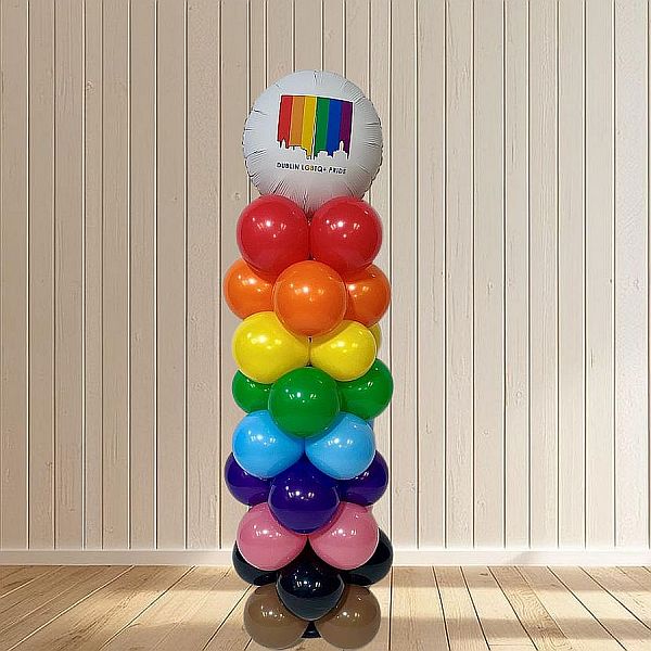 Pride Balloon Column with full colour logo balloon on top